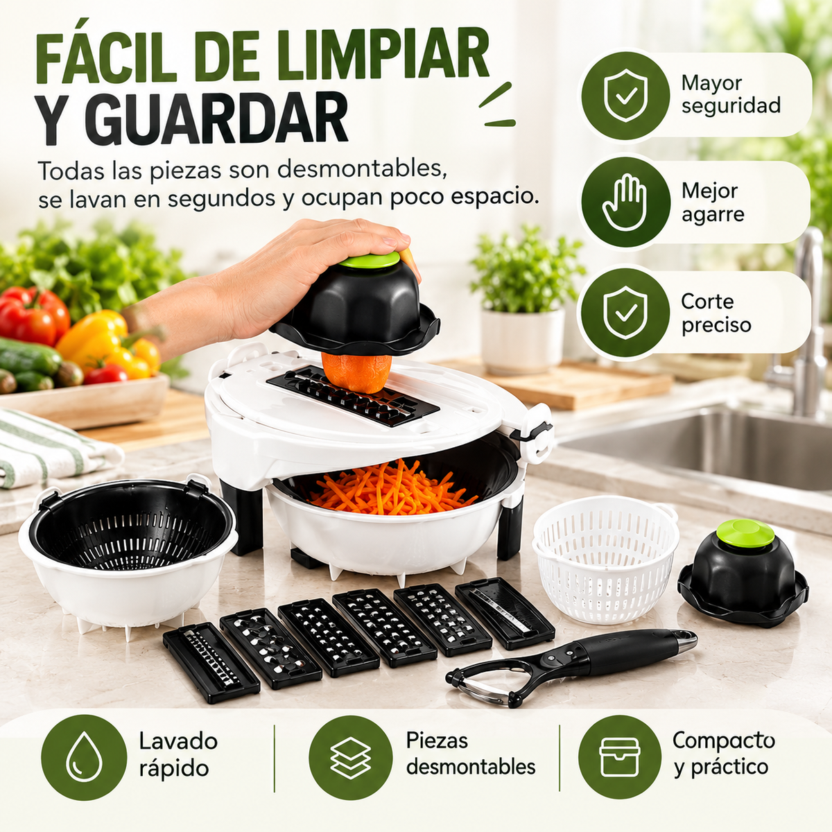 RALLADOR DE VERDURAS MULTIFUNCIONAL
